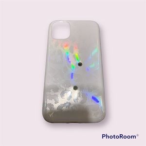 iPhone 11 iridescent leopard print loopy phone case